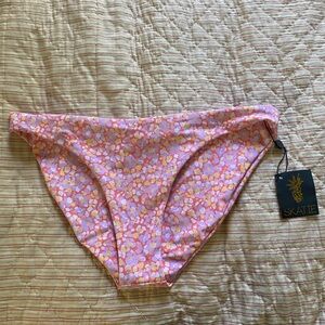 Skatie pink/purple/yellow print bikini bottom, L